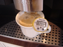 Coffee temp reading